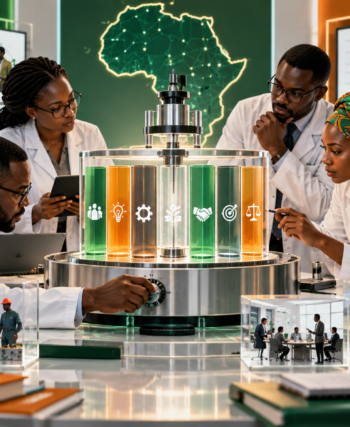 Des chercheurs africains calibrant un dispositif scientifique de mesure de la maturité managériale